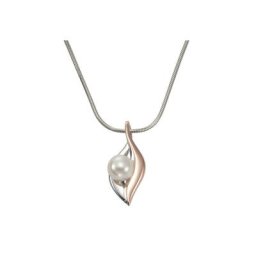 Zeeme Kette mit Anhänger 925/- Sterling Silber rosévergoldet Perle