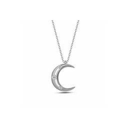 dKeniz Kette mit Anhänger 925/- Sterling Silber Mond Silberkette