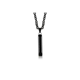dKeniz Kette mit Anhänger Edelstahl BLACK PURE-O