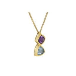 Fascination by Ellen K. Kette mit Anhänger Gold 375 Blautopas (beh) + Amethyst