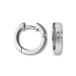 ONE ELEMENT Paar Creolen Zirkonia Ohrringe Creolen aus 925 Silber Ø 2,7 x 15,7 mm, Damen Silber Schmuck