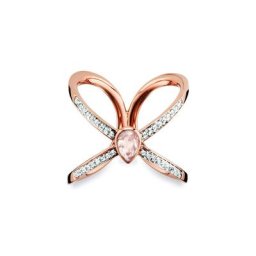 CAÏ Fingerring 925/- Silber rotvergoldet Rosenquartz Topas