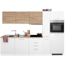 HELD MÖBEL Küchenzeile Visby, mit E-Geräten, Breite 270 cm inkl. Kühlschrank