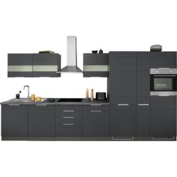 HELD MÖBEL Küche Luhe, 390 cm breit, wahlweise mit oder ohne E-Geräten, gefräste MDF-Fronten