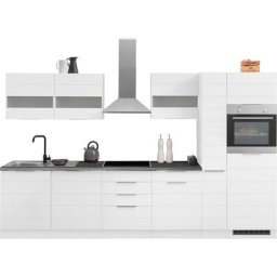 HELD MÖBEL Küche Luhe, 330 cm breit, wahlweise mit oder ohne E-Geräten, gefräste MDF-Fronten