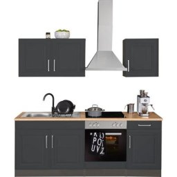 HELD MÖBEL Küchenzeile Stockholm, Breite 210 cm, mit hochwertigen MDF Fronten im Landhaus-Stil