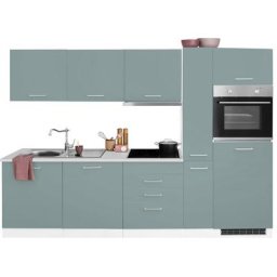 HELD MÖBEL Küchenzeile Visby, mit E-Geräten, Breite 270 cm inkl. Kühlschrank