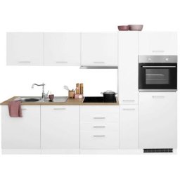 HELD MÖBEL Küchenzeile Visby, mit E-Geräten, Breite 270 cm inkl. Kühlschrank
