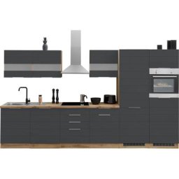 HELD MÖBEL Küche Luhe, 360 cm breit, wahlweise mit oder ohne E-Geräten, gefräste MDF-Fronten