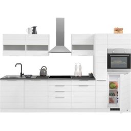 HELD MÖBEL Küche Luhe, 330 cm breit, wahlweise mit oder ohne E-Geräten, gefräste MDF-Fronten