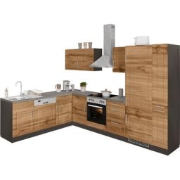 HELD MÖBEL Winkelküche Stockholm, Stellbreite 220/310 cm, mit hochwertigen MDF Fronten im Landhaus-Stil