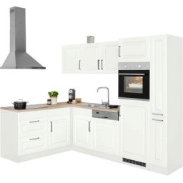 HELD MÖBEL Winkelküche Stockholm, Stellbreite 260/170 cm, mit E-Geräten, MDF Frontenl