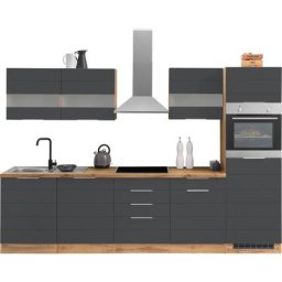 HELD MÖBEL Küche Luhe, 300 cm breit, wahlweise mit oder ohne E-Geräten, gefräste MDF-Fronten