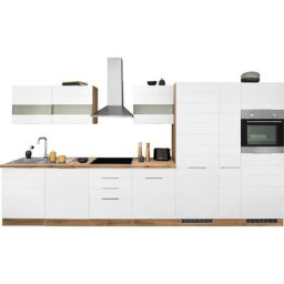 HELD MÖBEL Küche Luhe, 390 cm breit, wahlweise mit oder ohne E-Geräten, gefräste MDF-Fronten