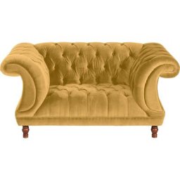 Max Winzer® Loveseat Isabelle, Knopfheftung & gedrechselten Füßen in Buche Nussbaum, Breite 167 cm