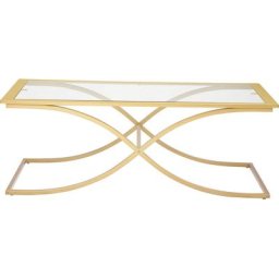 Guido Maria Kretschmer Home&Living Couchtisch Ballum, mit edlem Metallgestell und Glasplatte, Breite 120 cm