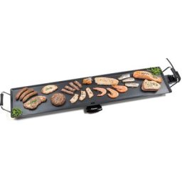 bestron Tischgrill XXXL Plancha-/Teppanyaki-Grillplatte, 2000 W, mit Antihaftbeschichtung, bis zu 10 Personen, extra lange Grillfläche