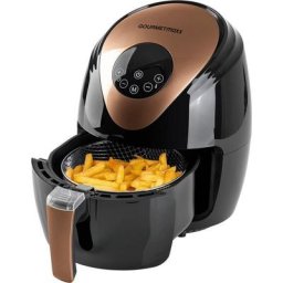 GOURMETmaxx Heißluftfritteuse Digital 2,5l - Schwarz/Kupfer, 1500 W, Fassungsvermögen 2 kg