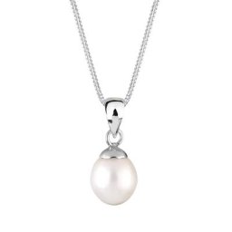 Elli Elli Halskette Süßwasserzuchtperle Tropfen 925 Sterling Silber Ketten Damen