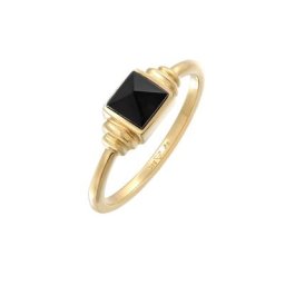 Elli PREMIUM Elli PREMIUM Ring Onyx Quadrat Vintage 925 Silber Ringe Damen