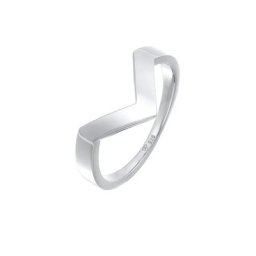 Elli PREMIUM Elli PREMIUM Ring V-Form Basic 925 Silber rhodiniert Ringe Damen