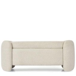 Sitzbank mit Stauraum OTO - Sitzbank mit Stauraum, Bouclé Stoff in Oatmeal Weiß, B122