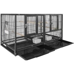 Naizy - Vogelvoliere Papageienkäfig groß Vogelkäfig 95,5x45,5x52,5cm Metall Vogelhaus für