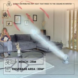 Woozoo, Ultra-starker, leiser & tragbarer Tischventilator, 30m², Reichweite 25m, Multidirektionale