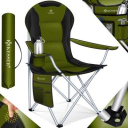 Campingstuhl faltbar bis 150 kg Angelstuhl Faltstuhl Klappstuhl Gepolstert mit Armlehnen und