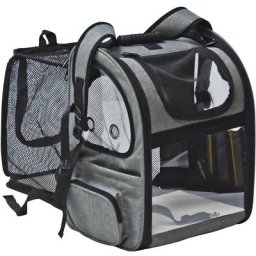 Fudajo - Ausziehbarer Haustier Rucksack bis 6kg Hunderucksack mit Netz und Fenstern Katzenrucksack