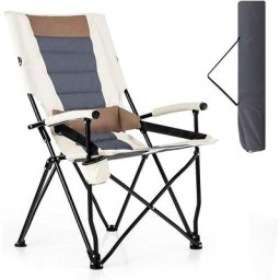 Campingstuhl mit Getränkehalter & Lendenkissen, Klappstuhl, gepolsterter Angelrstuhl, Tragfähigkeit