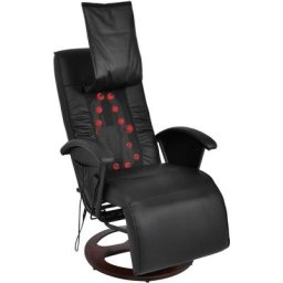 Shiatsu-Massagesessel Schwarz Kunstleder Vidaxl Schwarz