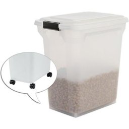 Box, Trockenfutterbehälter, Plastikfutter mit Deckel, Rädern und Schaufel , B46 x T34 x H50,5 cm,