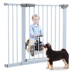 Treppenschutzgitter Türschutzgitter Türgitter Treppen Absperrgitter ohne Bohren 96-103cm weiss