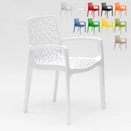 Polypropylen Stühle mit Armlehnen Garten Bar Grand Soleil Gruvyer Arm Farbe: Weiß