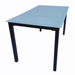 Gartentisch mit Glasplatte, 140x80cm, mattglas