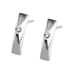 Damen Ohrstecker, Edelstahl mit 2 Brillanten, zus. ca. 0,02 Karat