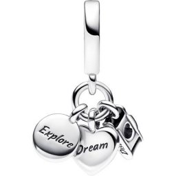 Charm ""Camera, Heart & Compass 792703C01"", 925er Silber