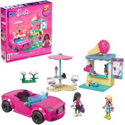 Barbie Puppen Fahrzeug MEGA Cabrio & Eisstand, (Set, 225-tlg)
