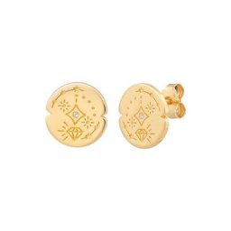 CAÏ Paar Ohrstecker 925 Silber vergoldet Tattoo Motiv rund