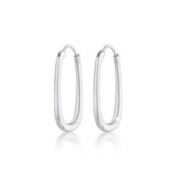 Elli Premium Paar Creolen Creolen Oval Elegant Zeitlos 925 Silber