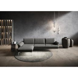 himolla Ecksofa himolla 9900, Recamiere rechts o. links, Füße Aluminium, ohne Hocker