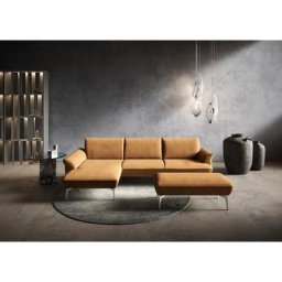 himolla Ecksofa himolla 9900, Recamiere rechts o. links, Füße Aluminium, mit Hocker