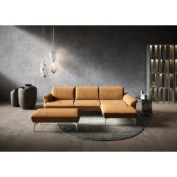 himolla Ecksofa himolla 9900, Recamiere rechts o. links, Füße Aluminium, mit Hocker