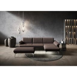 himolla Ecksofa himolla 9900, Recamiere rechts o. links, Füße Aluminium, mit Hocker