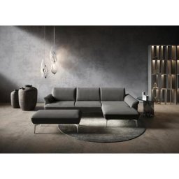 himolla Ecksofa himolla 9900, Recamiere rechts o. links, Füße Aluminium, mit Hocker