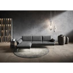 himolla Ecksofa himolla 9900, Recamiere rechts o. links, Füße Aluminium, ohne Hocker