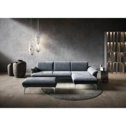 himolla Ecksofa himolla 9900, Recamiere rechts o. links, Füße Aluminium, mit Hocker