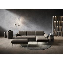 himolla Ecksofa himolla 9900, Recamiere rechts o. links, Füße Aluminium, mit Hocker