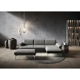 himolla Ecksofa himolla 9900, Recamiere rechts o. links, Füße Aluminium, mit Hocker